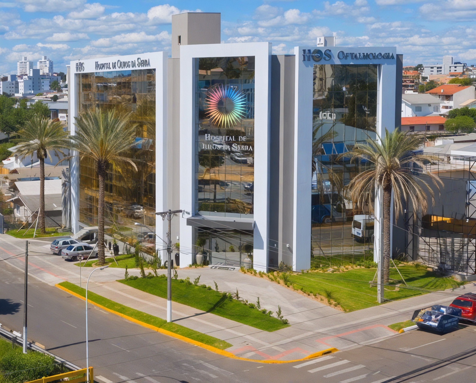 Fachada da clínica, Hospital de Olhos da Serra, em Lages